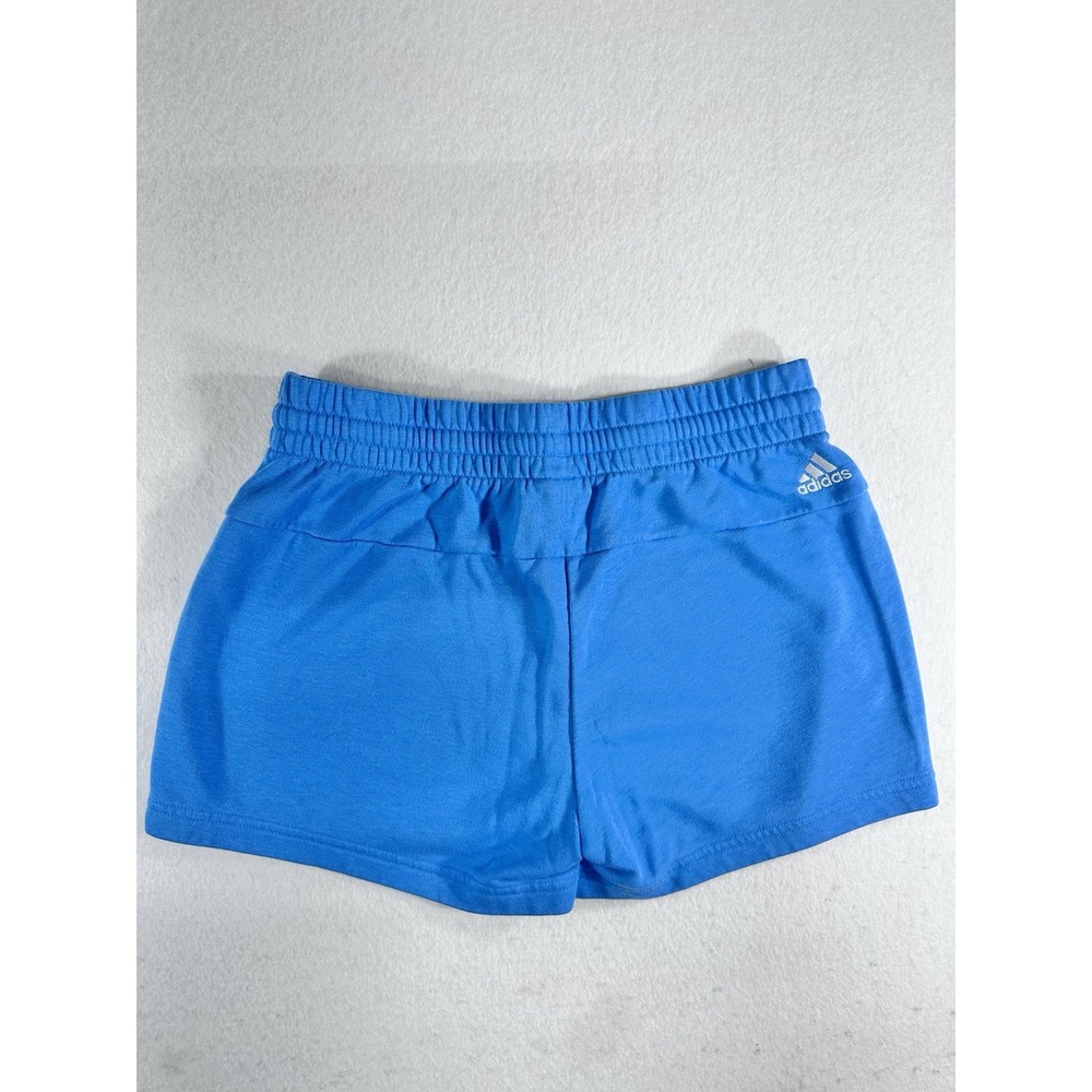 Adidas Blue French Terry Logo Drawstring Athletic Shorts Women's Size Small - Picture 8 of 9